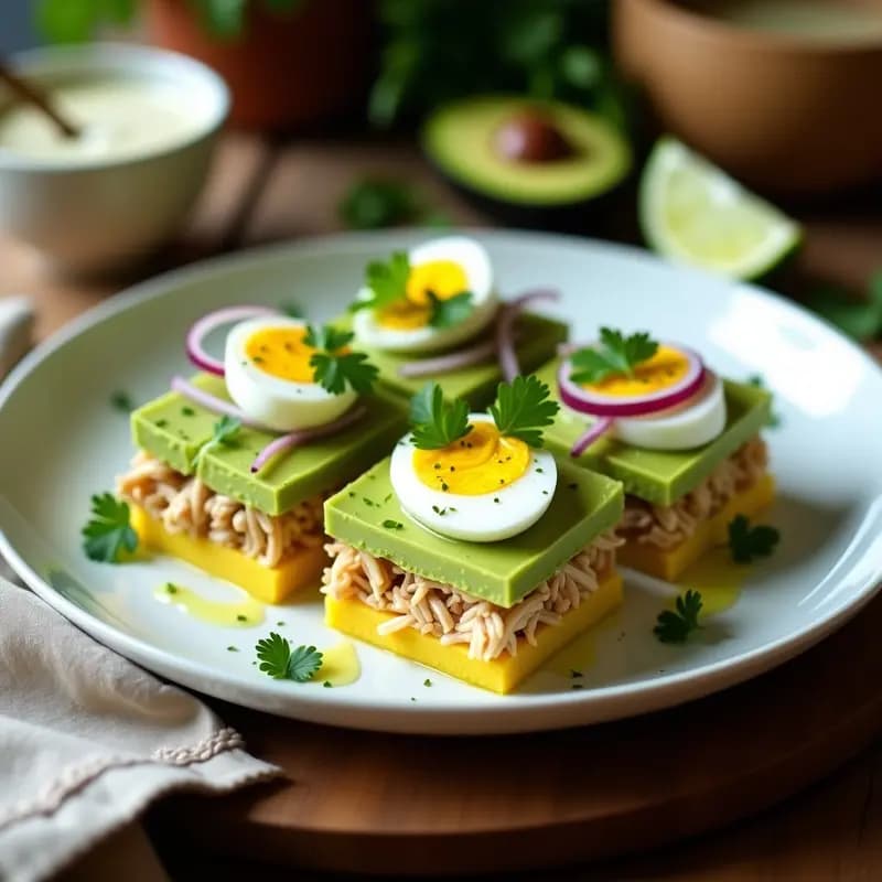 Causa Limeña de Pollo y Aguacate: Receta Peruana Tradicional en Versión Ligera
