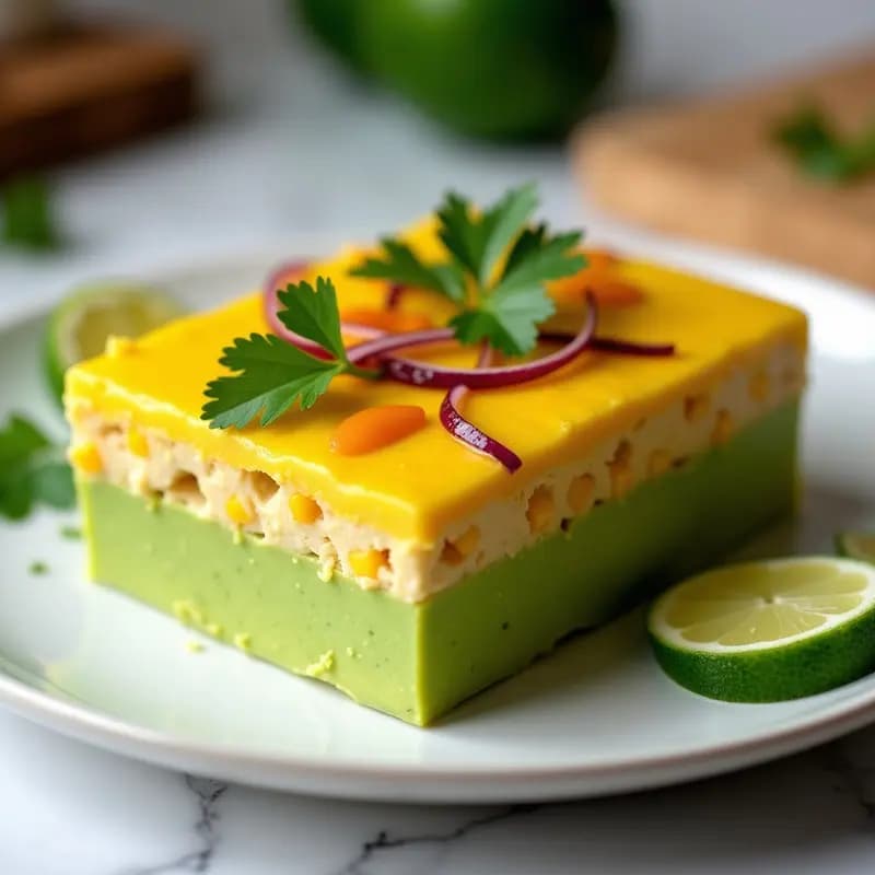 Causa Limeña de Palta Rellena de Pollo al Curry: Receta Peruana en Thermomix y Sin Lactosa