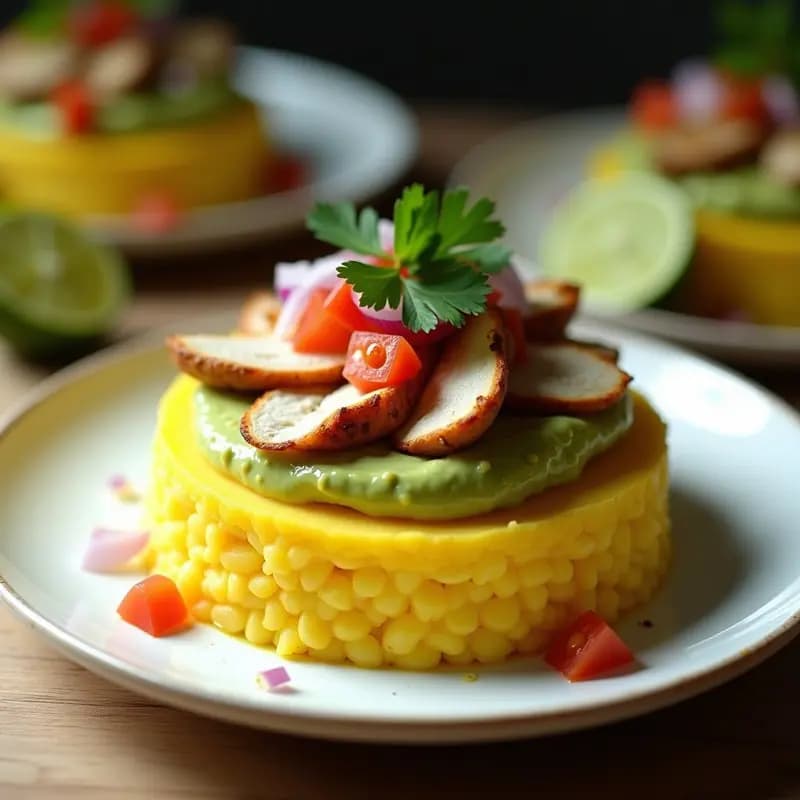 Causa Limeña Rellena de Pollo a la Parrilla: Receta Peruana en Capas Frías