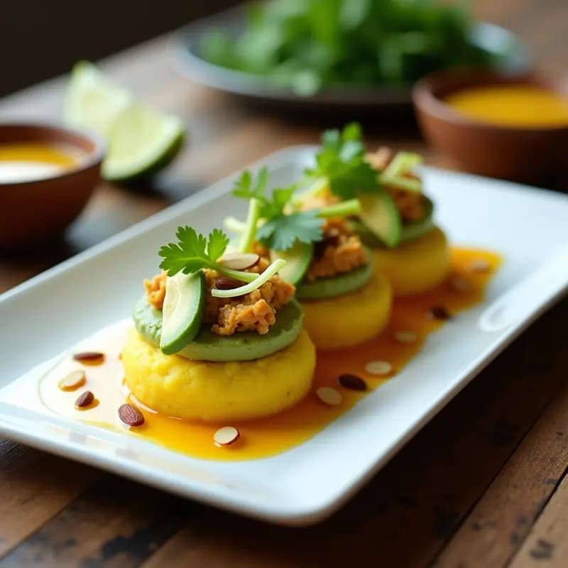 Causa Limeña con Relleno de Pollo al Curry: Receta Peruana Fría y Aromática