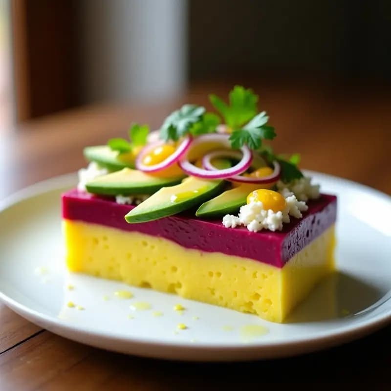 Causa Limeña de Remolacha y Queso Fresco con Palta: Receta Peruana Sin Horno