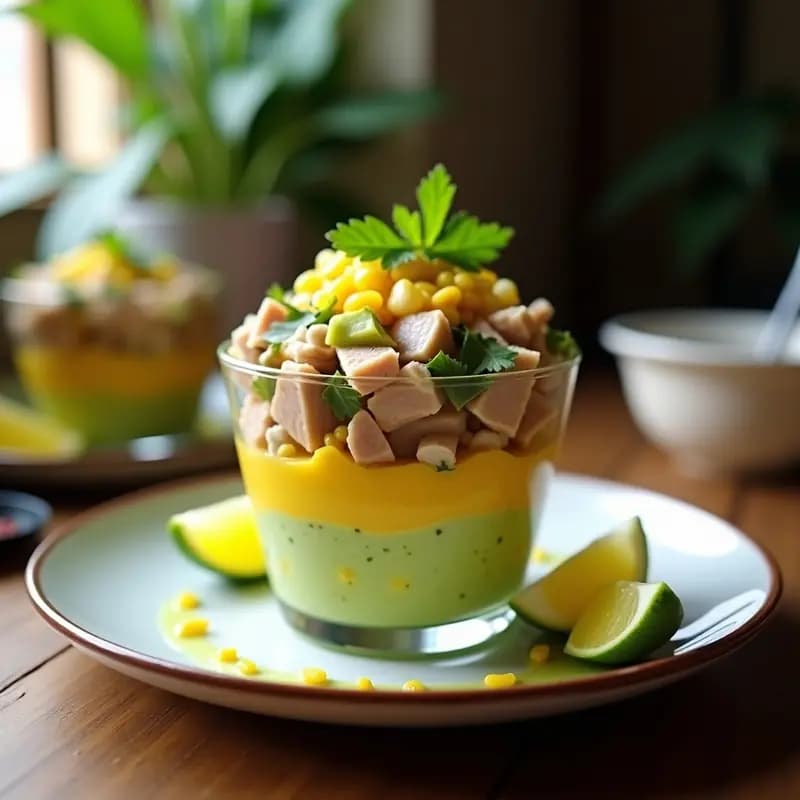 Causa de Palta con Relleno de Atún y Huevo Duro: Receta Peruana Sin Harina en 20 Minutos