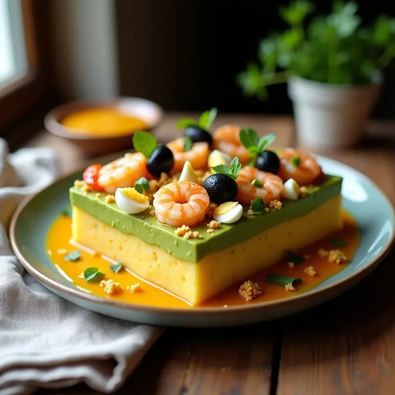 Causa de Palta y Langostinos con Salsa Huancaína: Receta Peruana Gourmet Fría