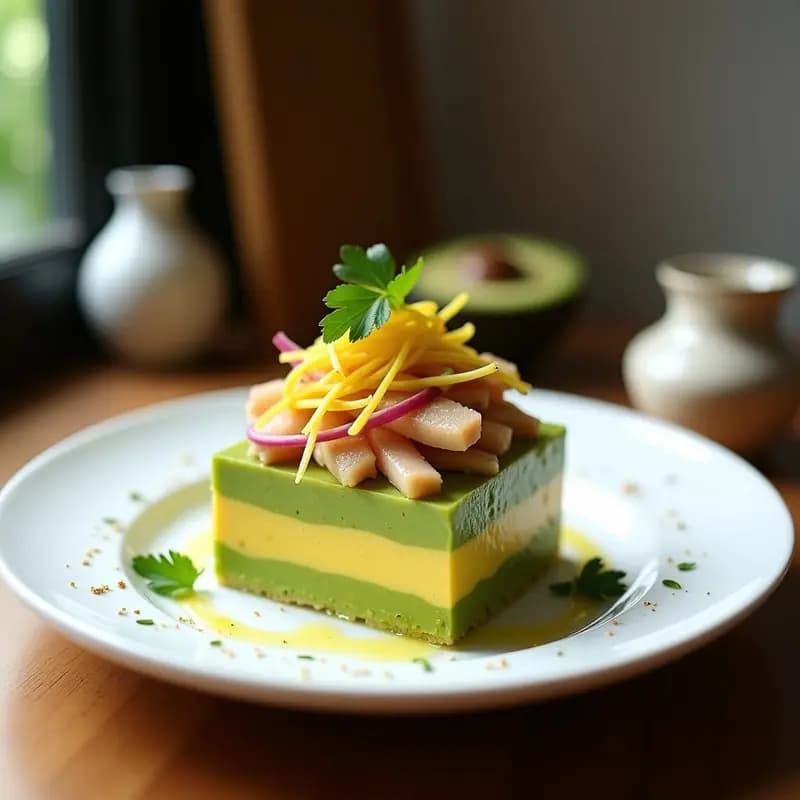 Causa Rellena de Palta y Trucha Ahumada: Receta Peruana Keto en Capas