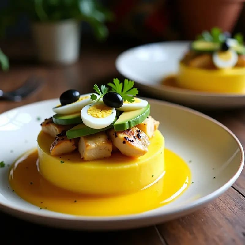 Causa de Papa Amarilla con Relleno de Pollo al Ají Amarillo: Receta Peruana en 40 Minutos