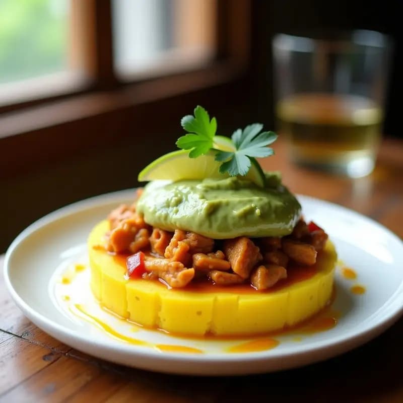 Causa de Pollo al Curry y Aguacate: Receta Peruana con Toque Indú Fusión