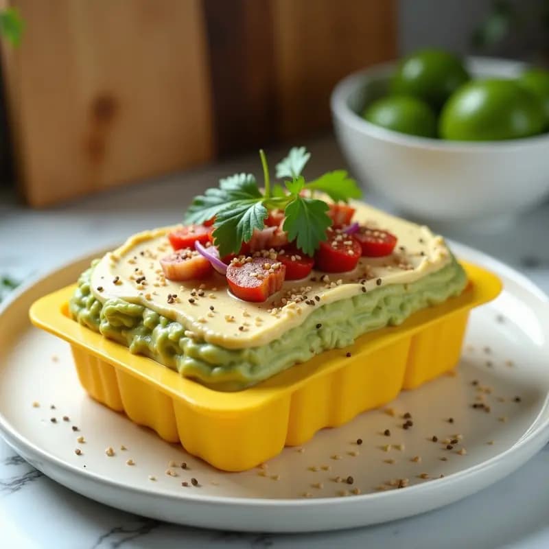 Causa Rellena de Aguacate y Atún: Entrante Peruano Sin Cocinar en Molde