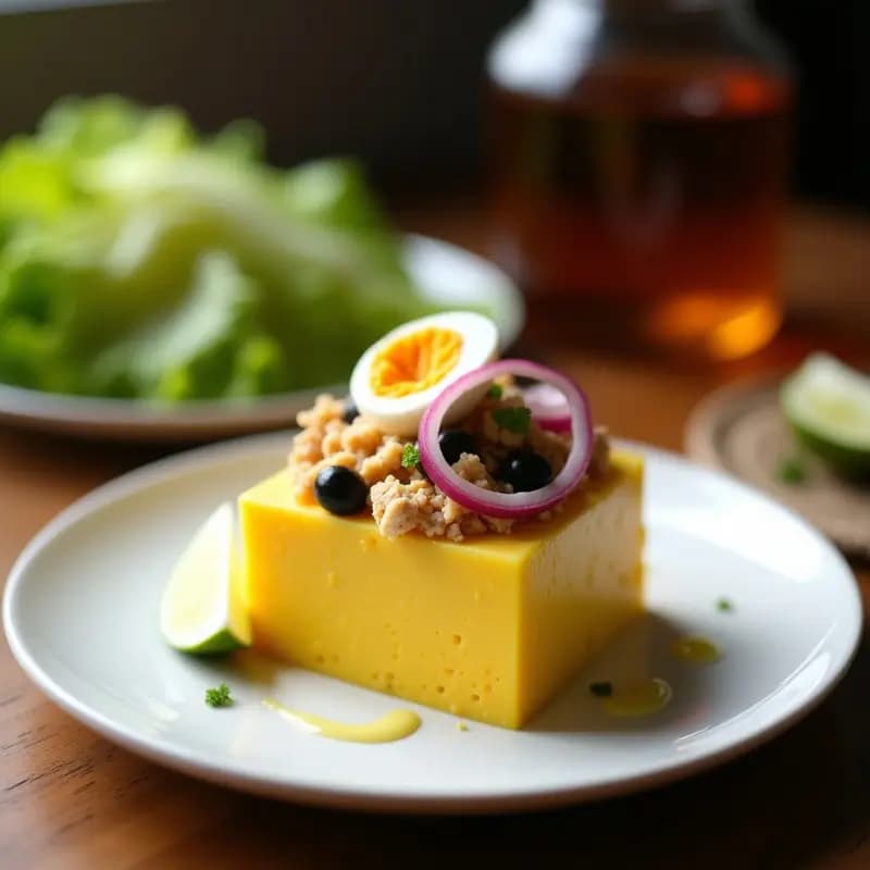 Causa Rellena de Pollo al Ají Amarillo y Aceitunas: Receta Peruana con Toque Gourmet y Sin Harina
