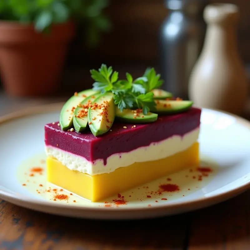 Causa de Remolacha y Queso de Anacardos: Entrante Peruano Vegano y Sin Gluten