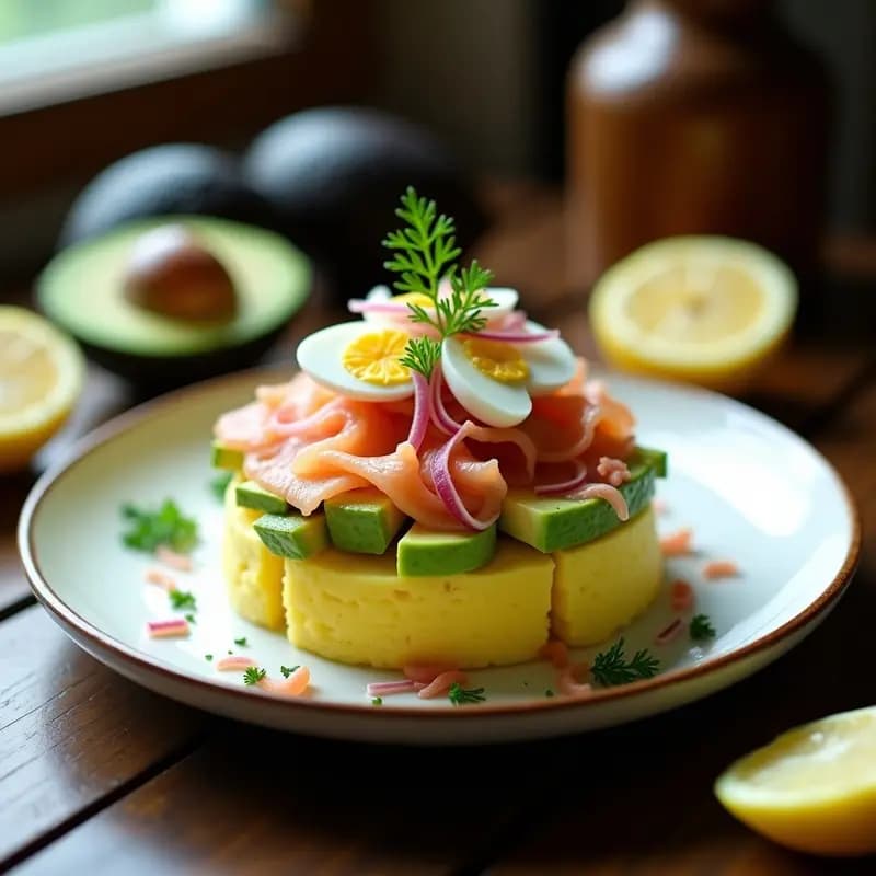 Causa Rellena de Salmón Ahumado y Palta: Receta Peruana Elegante en Capas