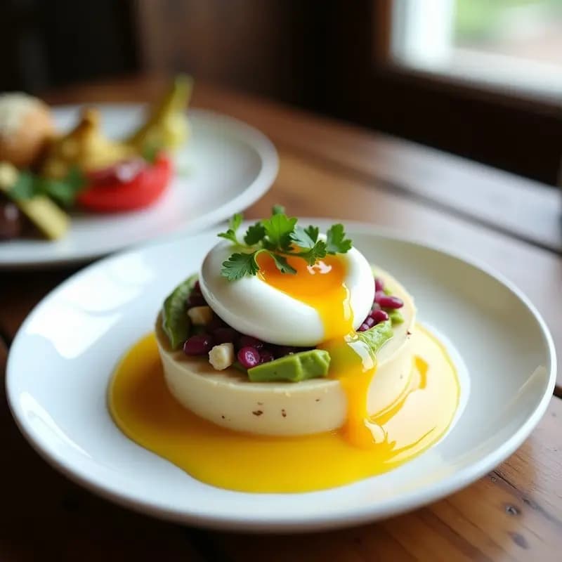 Causes de pallares con huevo: Entrante Peruano con Toque Gourmet en Capas