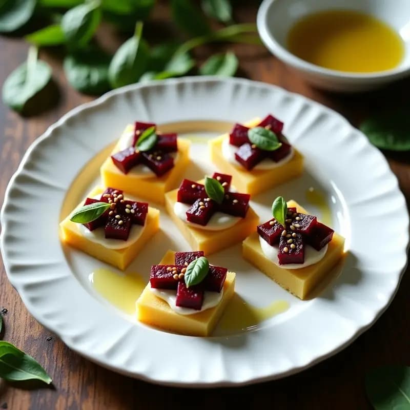 Causesitas de Remolacha y Queso de Cabra: Aperitivo Peruano Colorido y Sin Gluten