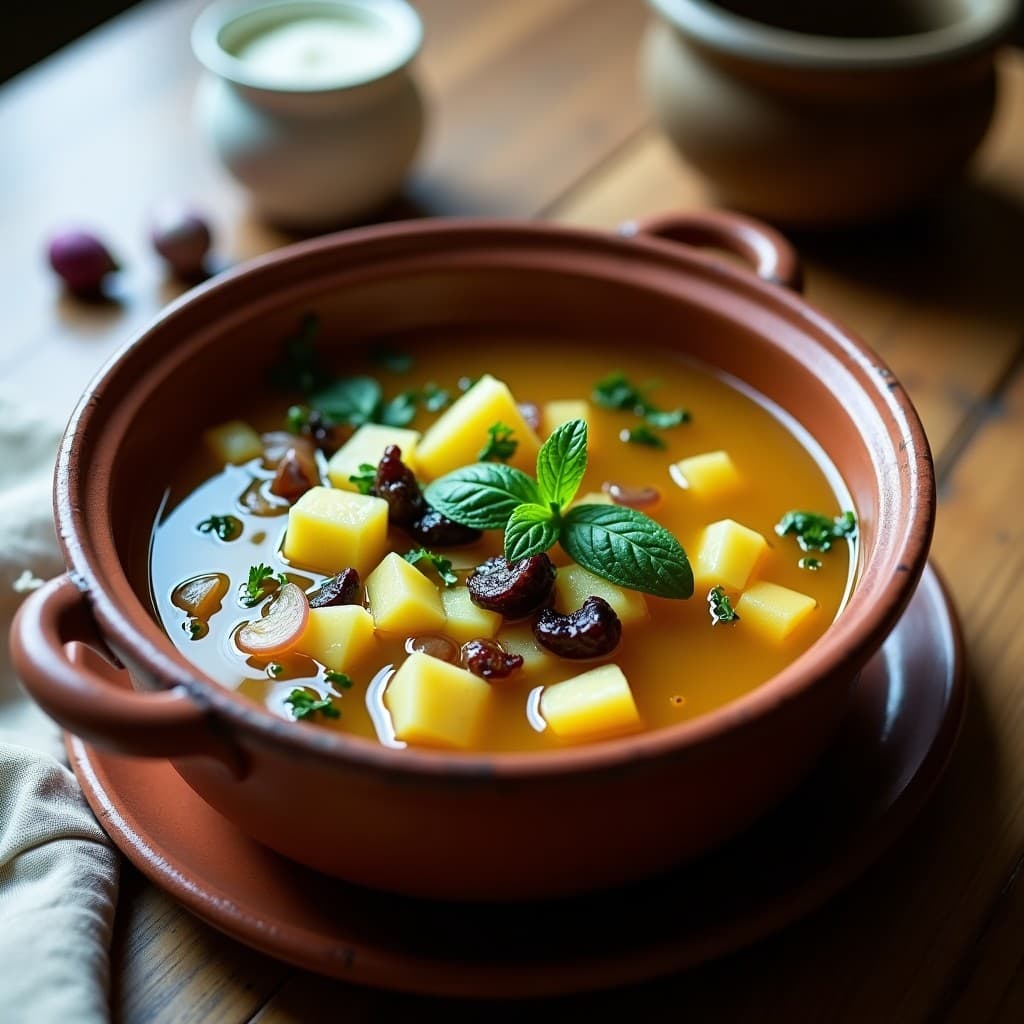 Cazuela de Berros y Patata con Toque de Ajo Negro: Receta Portuguesa en Olla Exprés