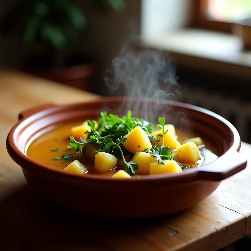 Cazuela de Berros y Patatas con Ajo y Perejil: Receta Portuguesa en Olla Lenta