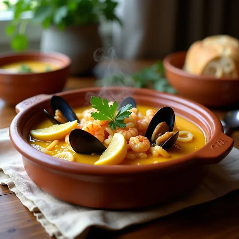Cazuela de Mariscos con Caldo de Cúrcuma y Limón: Receta Chilena Antiinflamatoria