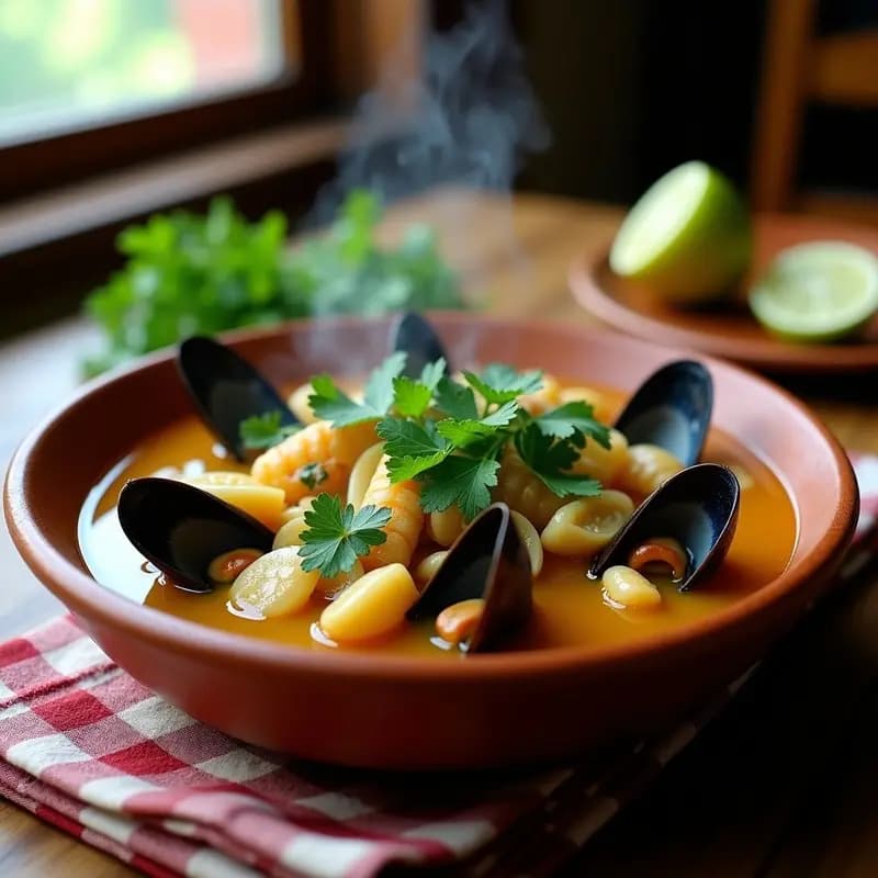 Cazuela de Mariscos a la Chilena: Receta Costera con Mercenaria y Choros Zapatos