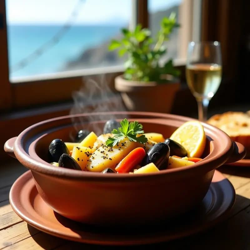 Cazuela de Mariscos Chilena con Reineta y Choritos: Receta Costera en Una Sola Olla