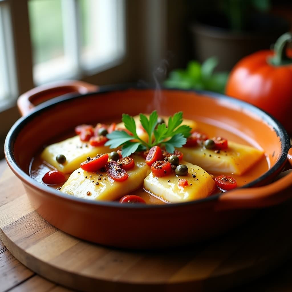 Cazuela de Merluza con Alcaparras y Tomates Secos: Receta Española en Thermomix Baja en Calorías
