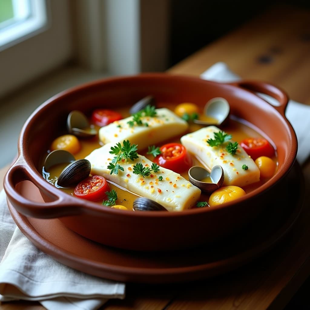 Cazuela de Merluza con Pimientos Choriceros y Almejas: Receta Vasca en Olla Express