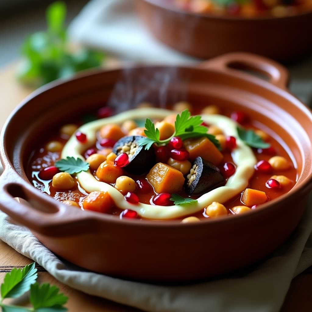 Cazuelita de Berenjenas y Garbanzos con Salsa de Tahini: Receta Líbano-Vegana en Thermomix