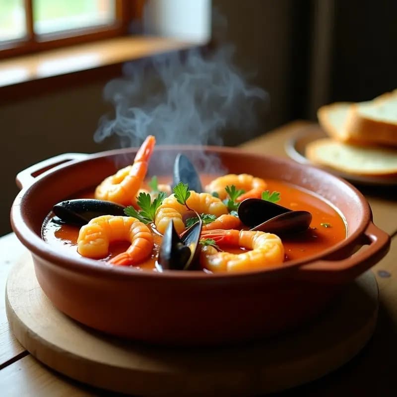 Cazuelita de Marisco con Ñoras y Azafrán: Tapa Vasca de Sabores del Mar