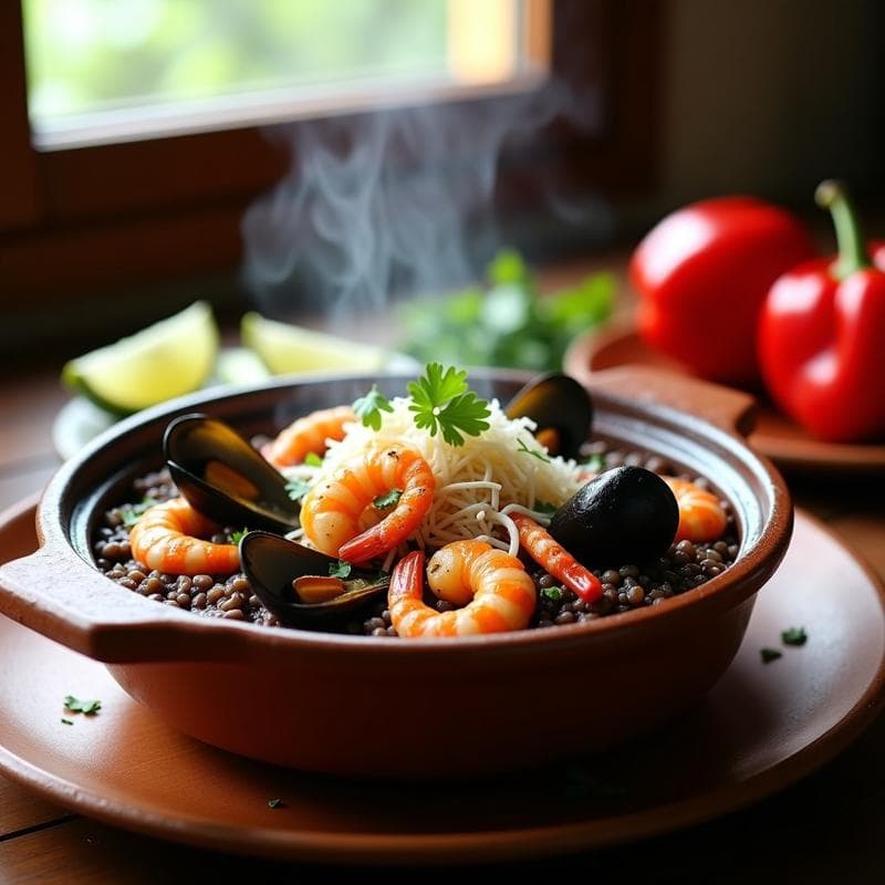 Cazuelita de Mariscos con Arroz Salvaje y Azafrán: Receta Colombiana en Olla Lenta