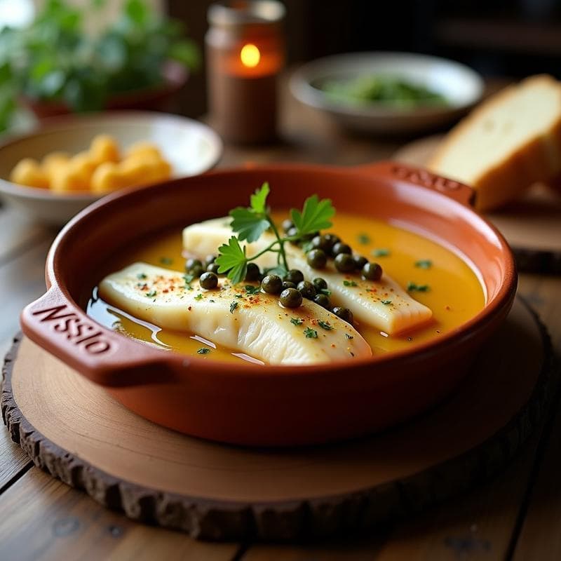 Cazuelita de Merluza al Pil-Pil con Alcaparras y Azafrán: Receta Española en Olla Exprés