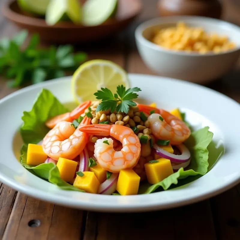 Cebiche de Camarones con Mango y Cilantro: Receta Fresca y Rápida en 15 Minutos