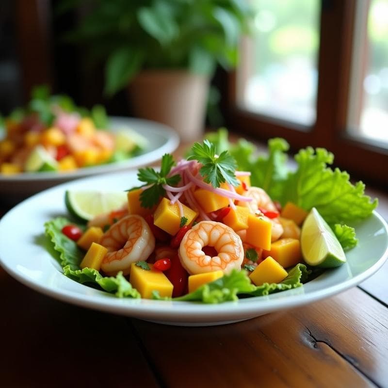 Cebiche de Camarón con Mango y Piquillo: Receta Peruana Exprés y Alta en Proteína