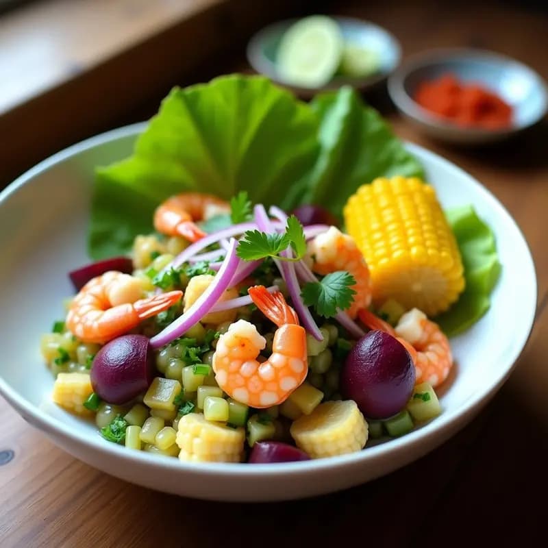 Cebiche de Camarones Verdes: Receta Peruana Auténtica con Toque Fresco y Ácido