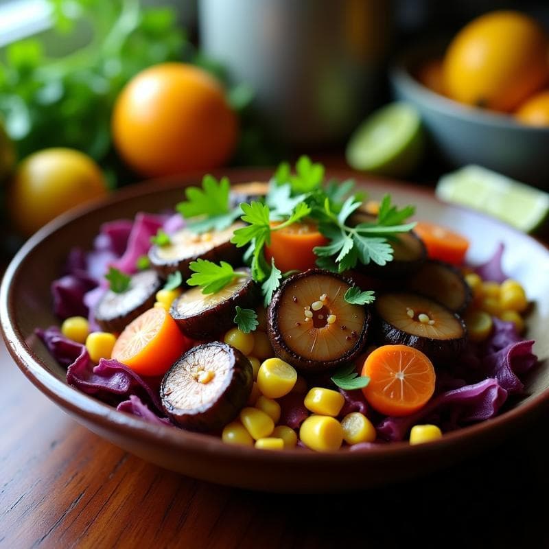 Cebiche de Hongos Portobello y Cítricos: Receta Vegana Peruana Rápida y Alta en Proteína