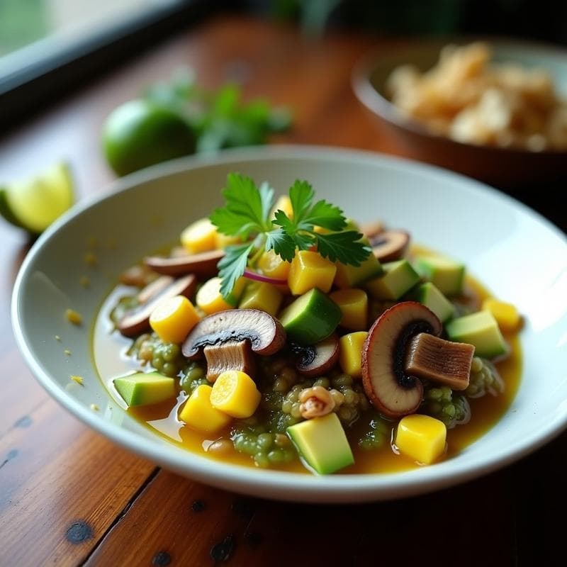 Cebiche de Hongos Umami: Receta Vegana en Airfryer con Toque Peruano