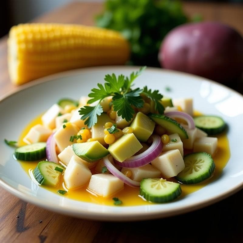 Cebiche Peruano con Pepino y Palta: Receta Auténtica y Fresca en 20 Minutos