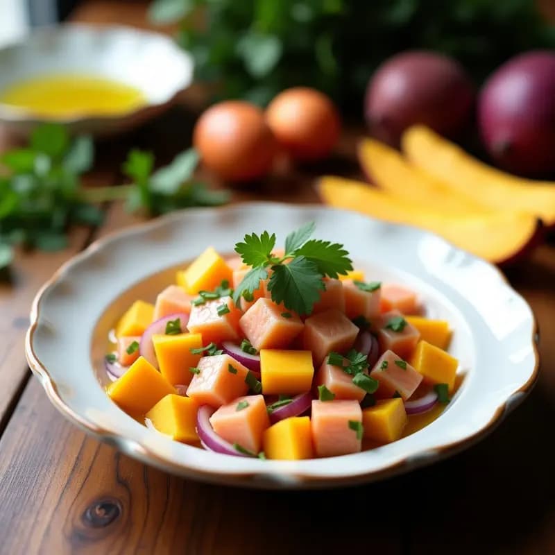 Cebiche de Salmón con Mango: Receta Peruana Original en 15 Minutos sin Cocinar