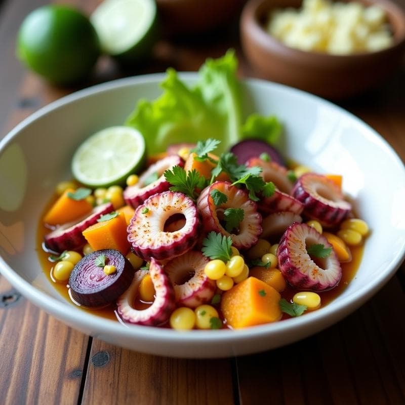 Cebiche de Pulpo al Cítrico: Receta Peruana en Airfryer sin Olor y en 25 Minutos