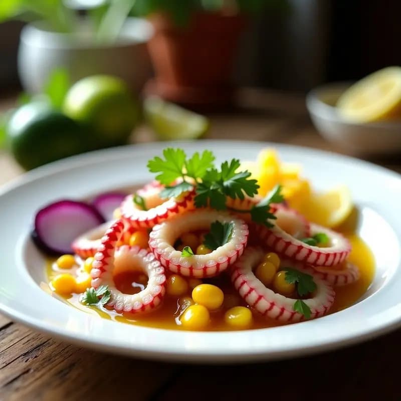 Cebiche de Pulpo al Limón: Receta Peruana Express y Alta en Proteína para Aperitivos