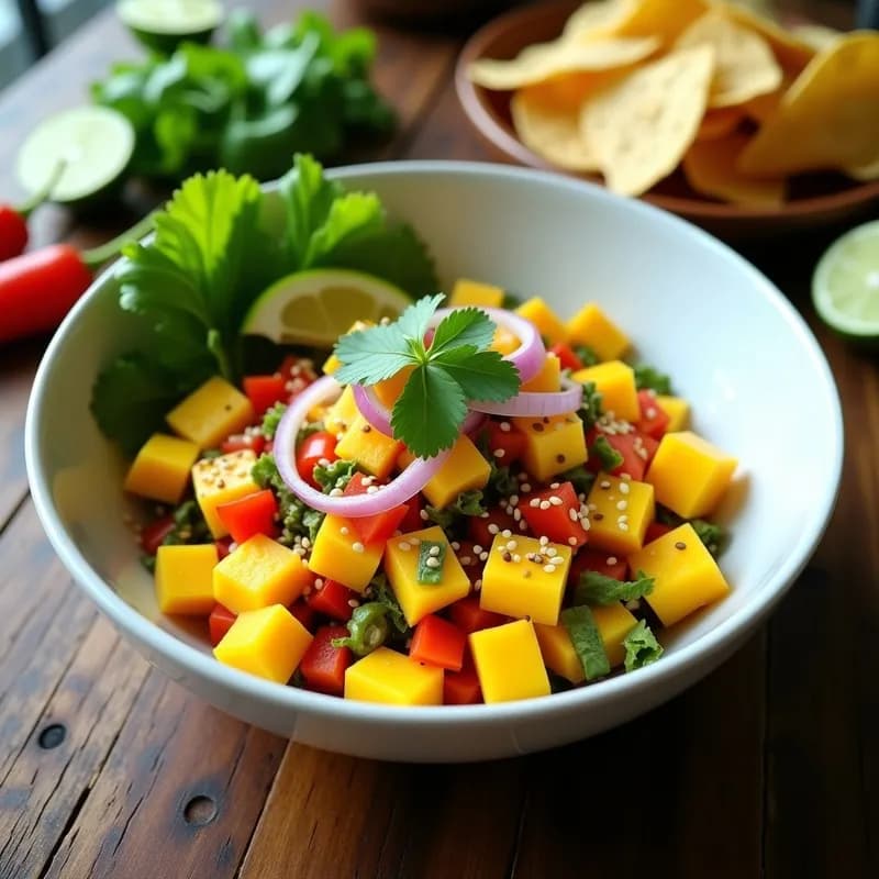 Cebiche Vegano de Algas Wakame y Mango: Receta Fresca y Ultraproteica en 15 Minutos