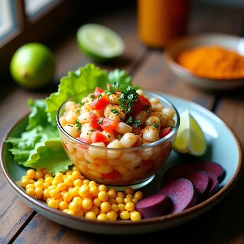Cebiche Vegano de Camarón de Soja Texturizada: Receta Peruana sin Pescado y Alta en Proteína