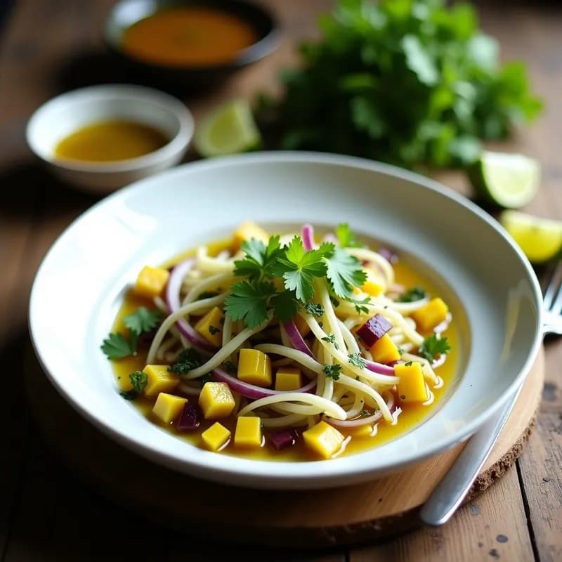 Cebiche Vegano de Cogollo de Lechuga y Cítricos: Receta Peruana Sin Pescado en 15 Minutos
