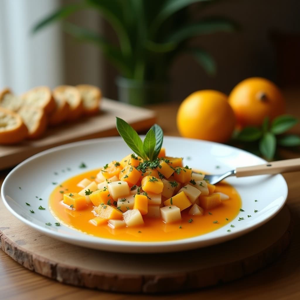 Cebiche Vegano de Corazón de Palmito y Naranja Sanguina: Receta Fresca y Sin Cocción