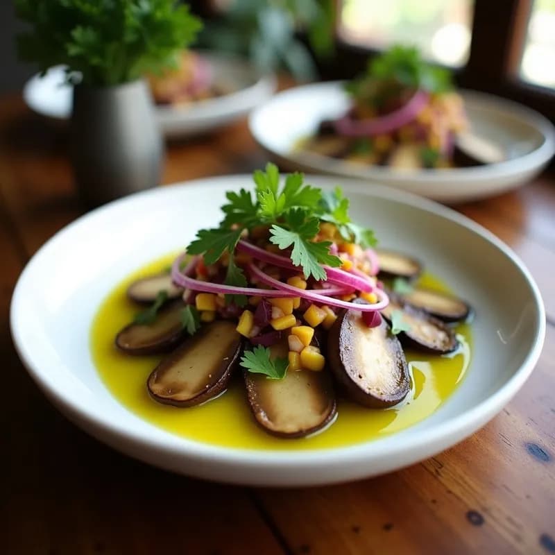 Cebiche Vegano de Coruja con Champiñones Portobello: Receta Peruana Sin Pescado en 20 Minutos