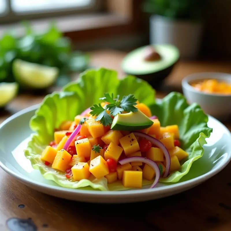 Cebiche Vegano de Mango y Corazón de Palma: Receta Cítrica y Refrescante en 15 Minutos