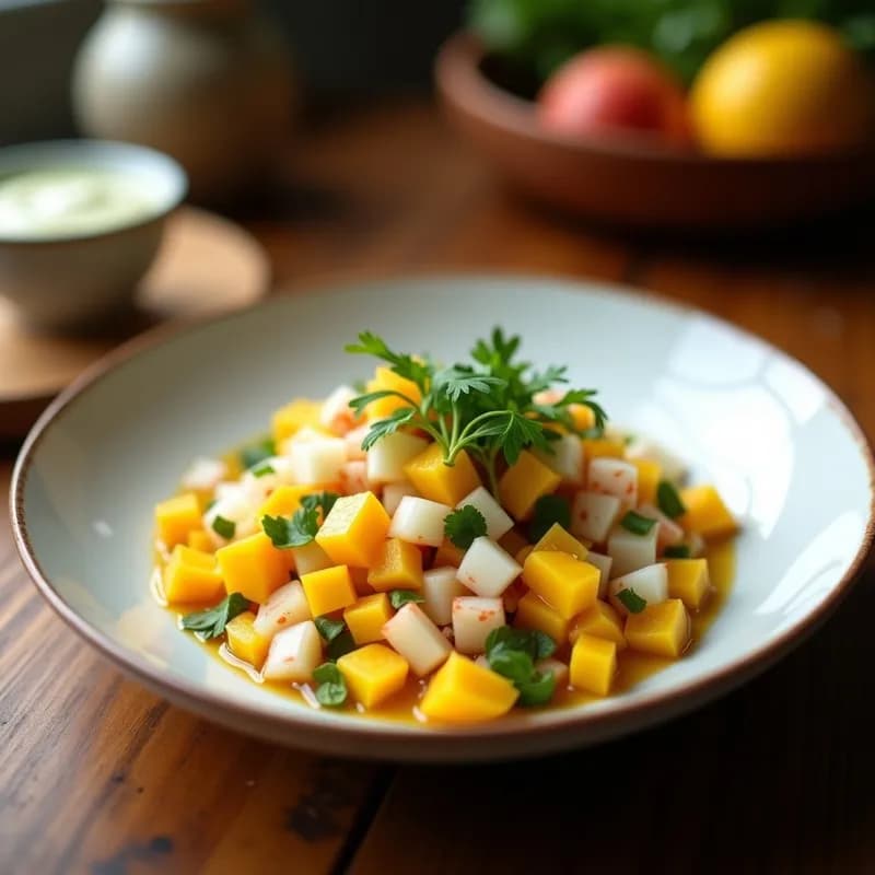 Cebiche Vegano de Mango y Coco: Receta Fresca y Alta en Vitamina C en 15 Minutos