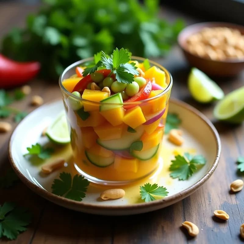 Cebiche Vegano de Mango y Coriandro: Receta Fresca y Crujiente en Airfryer en 15 Minutos