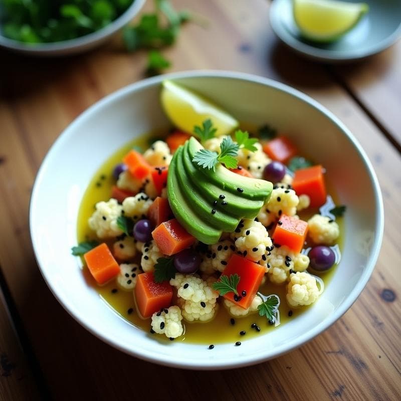 Cebiche Vegano con Verduras Fermentadas: Receta Ultra Umami en 15 Minutos