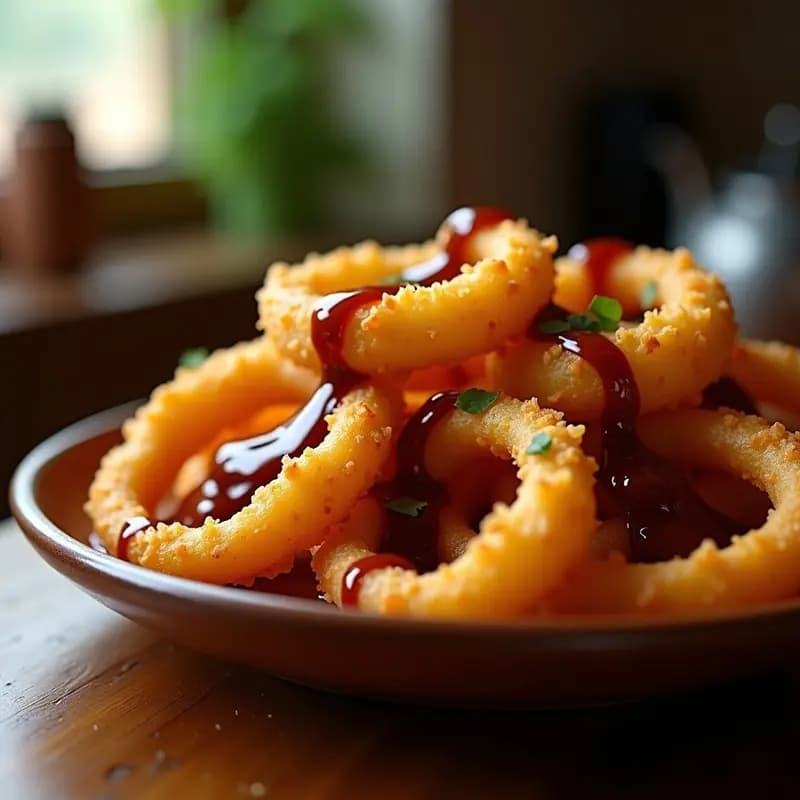 Cebolla Frita con Queso Cheddar y Salsa de Barbacoa: Aperitivo para Fidelizar