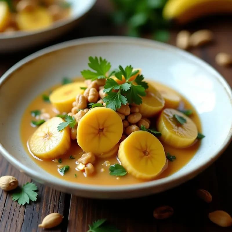 Ceche de Plátano Macho en Salsa de Maní: Receta Peruana Vegana y Sin Gluten