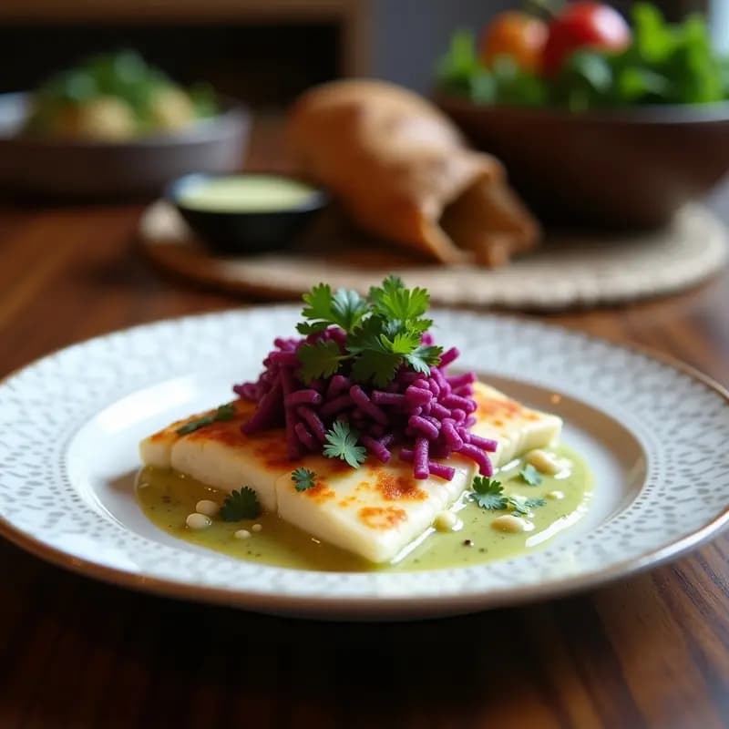 Cecheti de Corvina y Leche de Coco con Crujiente de Maíz Morado: Receta Peruana en 15 Minutos