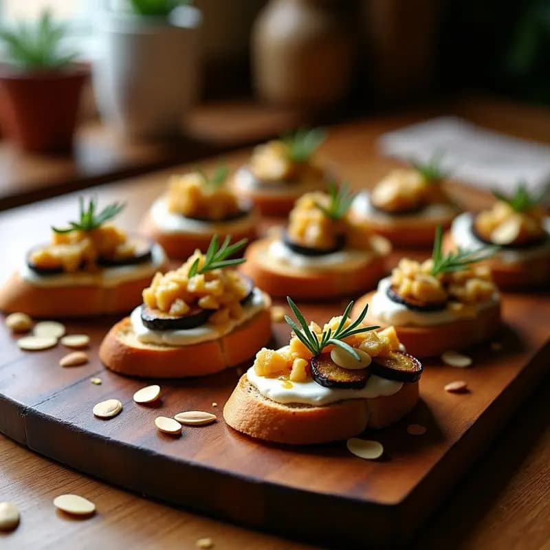 Cechetti Veneciano de Berenjena y Queso de Cabra: Aperitivo Italiano Vegano en 15 Minutos