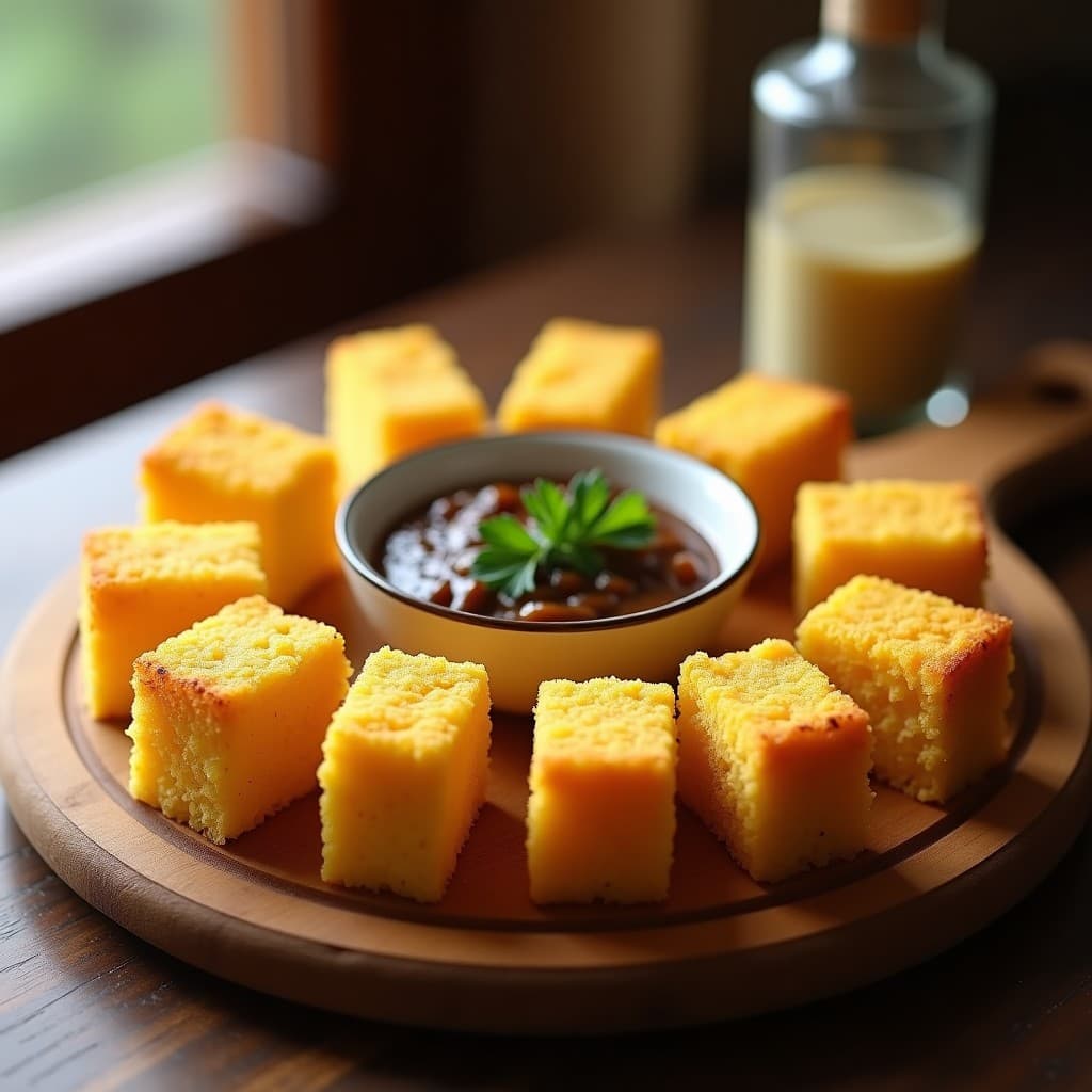 Cechetti de Polenta con Salsa de Hongos Porcini: Aperitivo Italiano en Airfryer